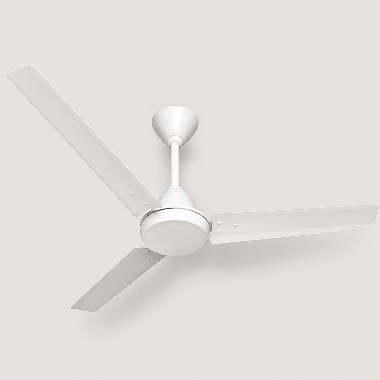 Modern white three-blade ceiling fan