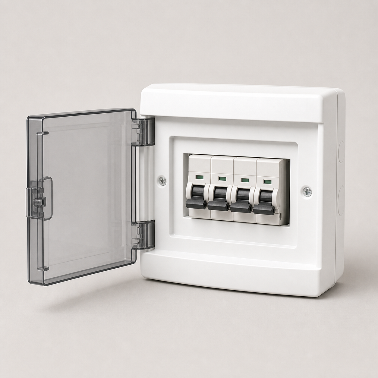 Electrical distribution box with MCB circuit breakers